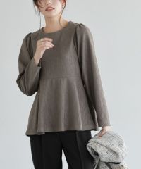 ペプラムデザインカットソー