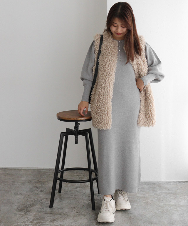 163cm / 杢グレー / M