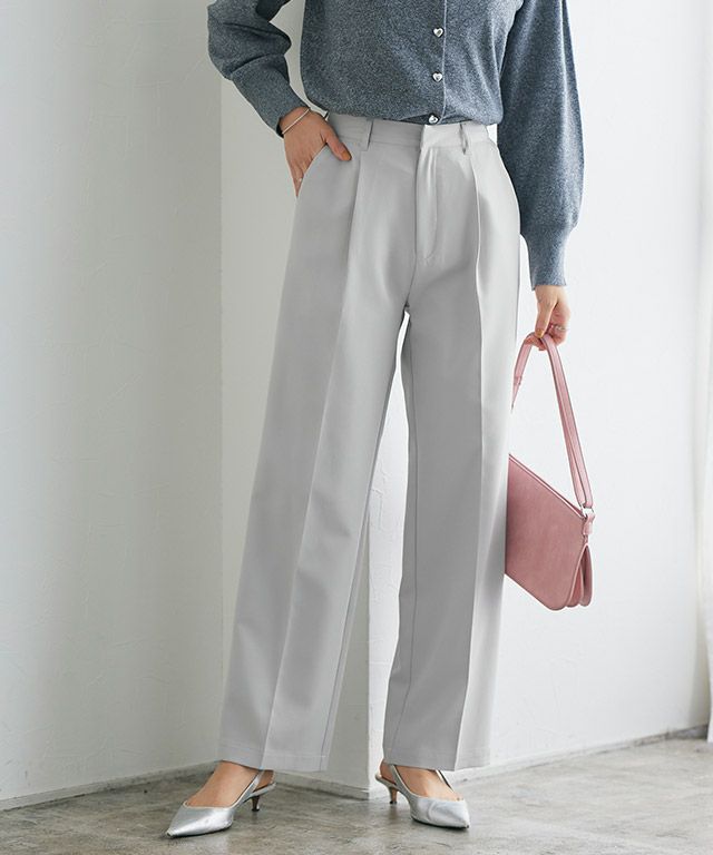 【低身長サイズ有】スタイルアップセンタープレスパンツ