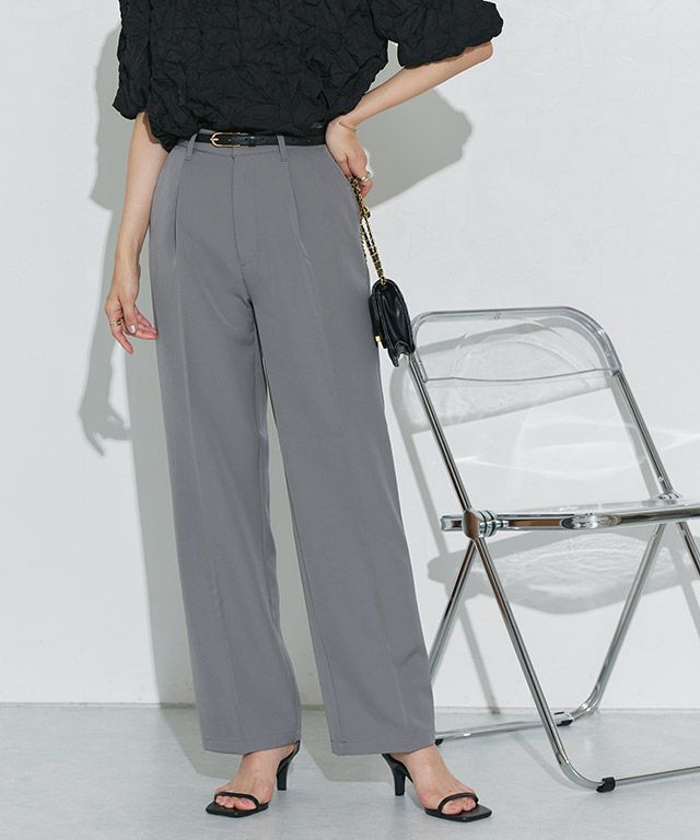 【低身長サイズ有】スタイルアップセンタープレスパンツ