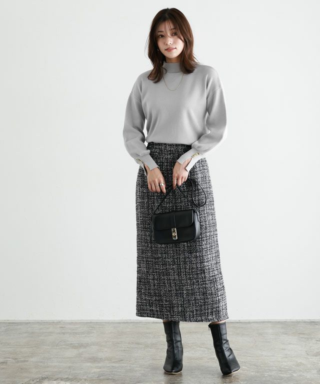 ゴールドボタンボリュームスリーブニット | 【公式】Pierrot（ピエロ