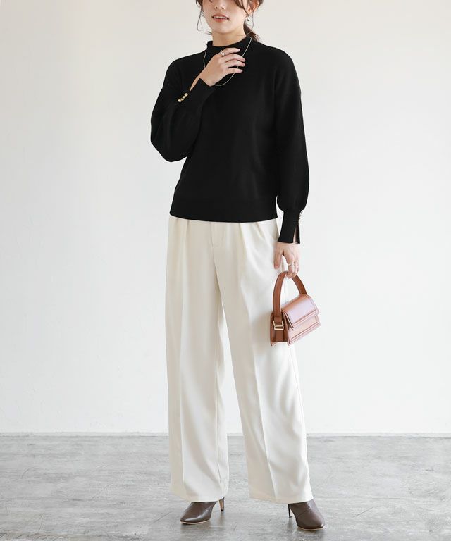 ゴールドボタンボリュームスリーブニット | 【公式】Pierrot（ピエロ