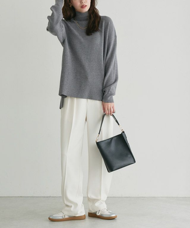 167cm / 杢グレー / ハイネック / M