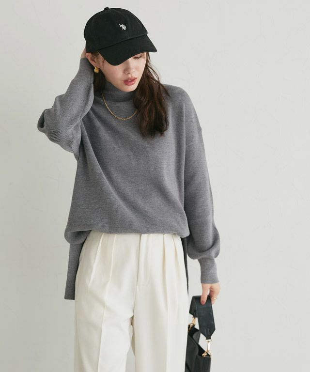 167cm / 杢グレー / ハイネック / M