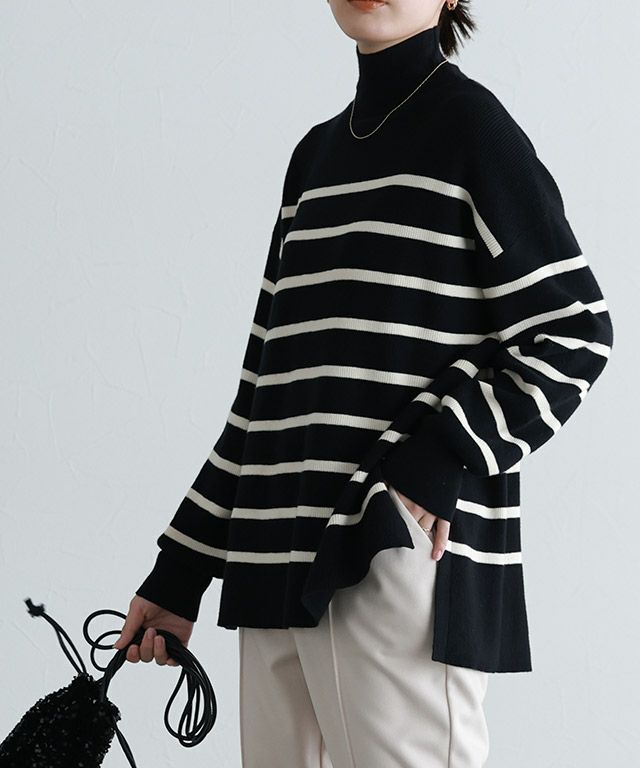 163cm / 杢グレー / ハイネック / M