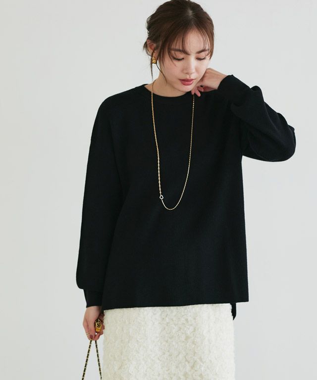 167cm / ブラック / クルーネック / M