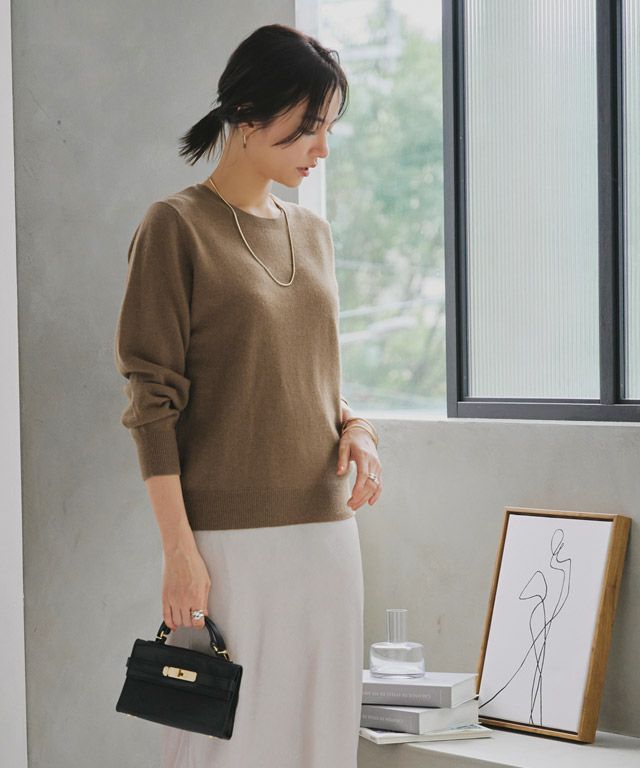 RASW] カシミヤ100％クルーネックニット◇ 送料無料【スピード