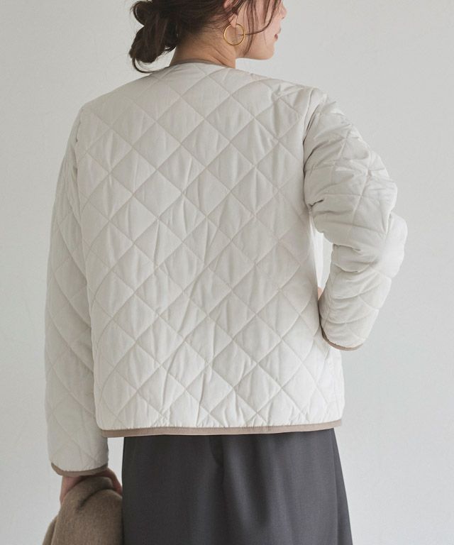 167cm / アイボリー×ベージュ / ショート丈 / M