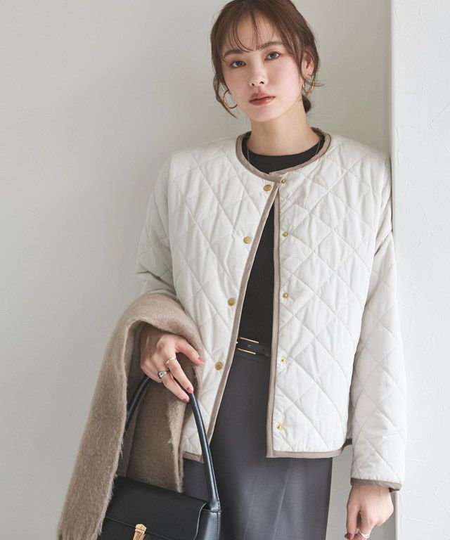 167cm / アイボリー×ベージュ / ショート丈 / M