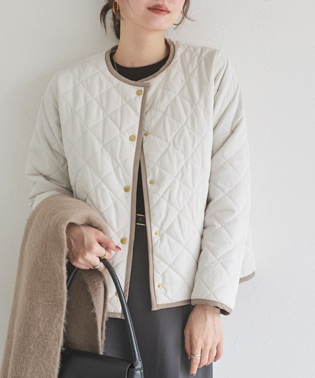 167cm / アイボリー×ベージュ / ショート丈 / M