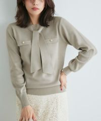 ボウタイポケットニット