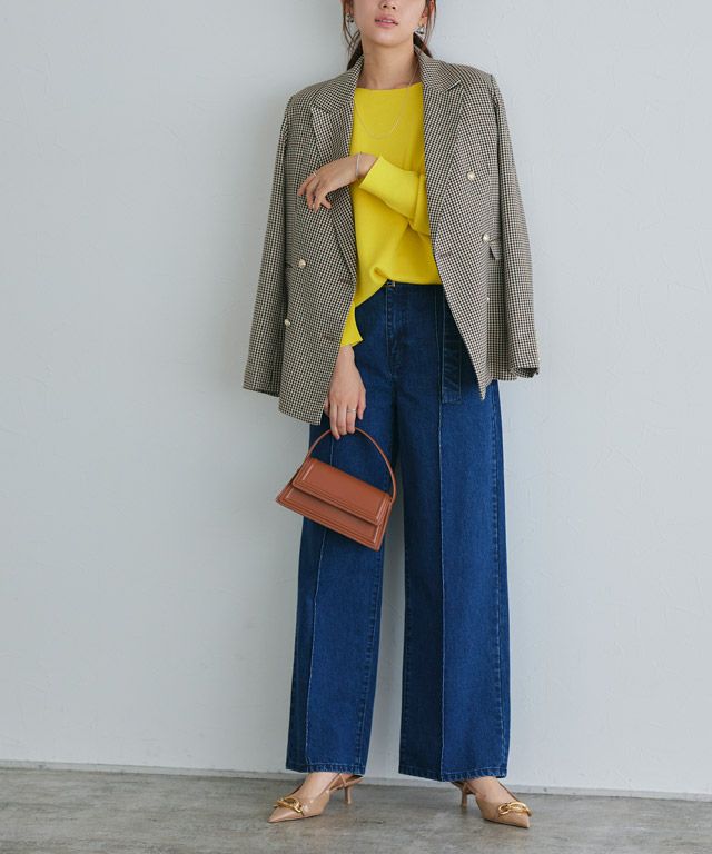 166cm / イエロー / ボートネック / M