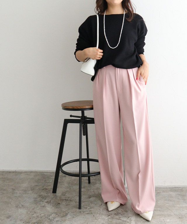 157cm / ブラック / ボートネック / M