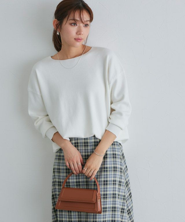 166cm / オフホワイト / ボートネック / M