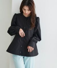 パフスリーブペプラムブラウス