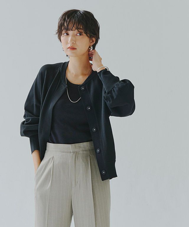 会員優待】[RASW]ボリュームスリーブニットブルゾン【スピード