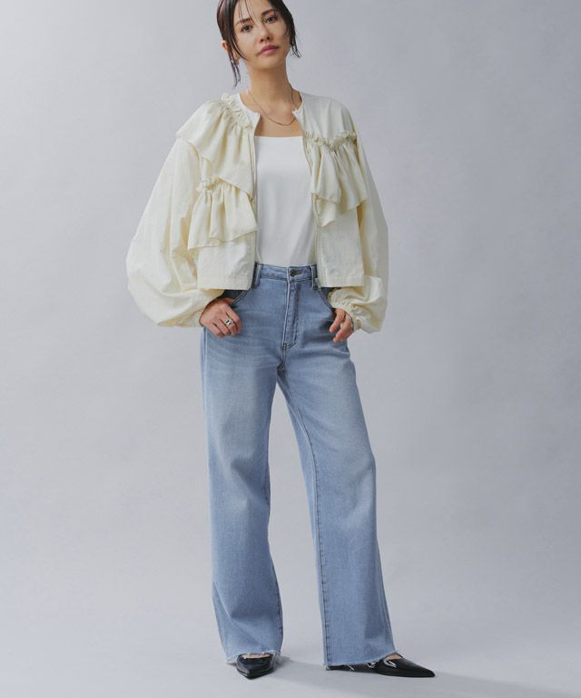 165cm / ノーマル / サックス / カットオフ / M