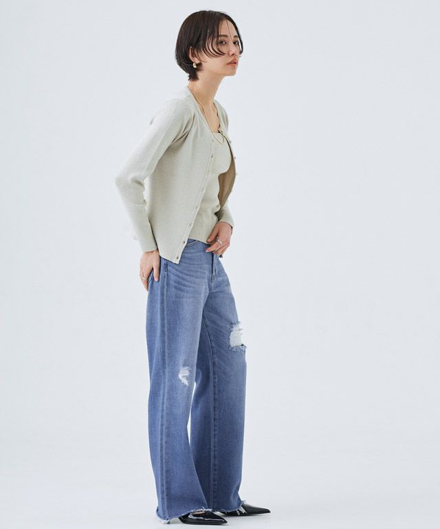 165cm / ダメージ / ブルー / カットオフ / M