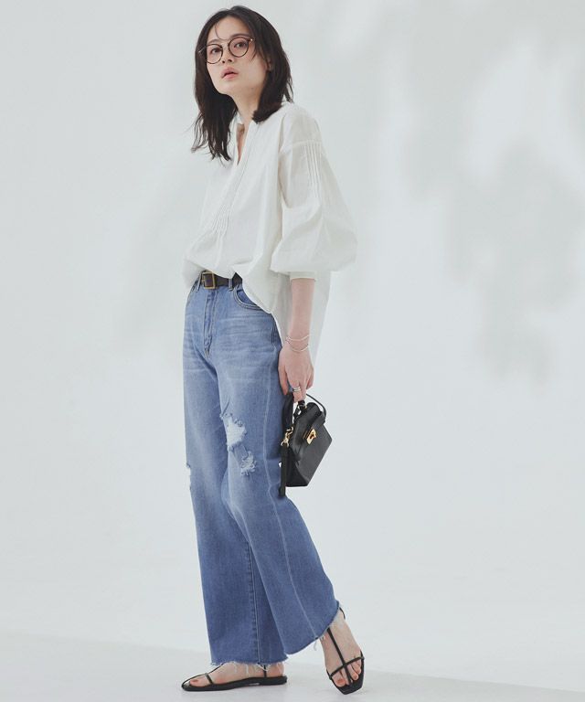 168cm / ダメージ / ブルー / カットオフ / L