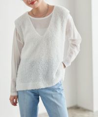 リボンヤーンニットベスト