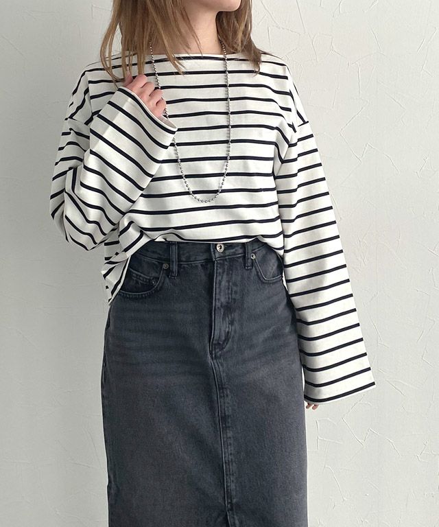 165cm / オフホワイト×ブラック / M