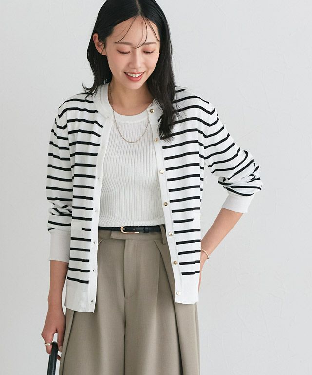 162cm / ボーダー / オフホワイト / M