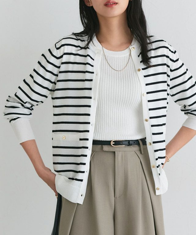 162cm / ボーダー / オフホワイト / M