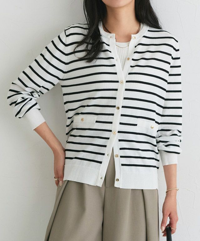 162cm / ボーダー / オフホワイト / M