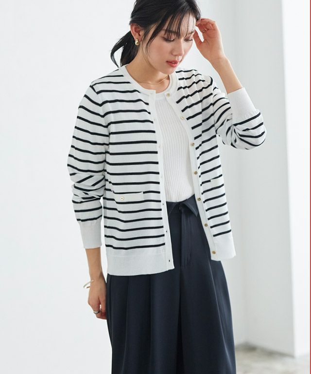 166cm / ボーダー / オフホワイト / M