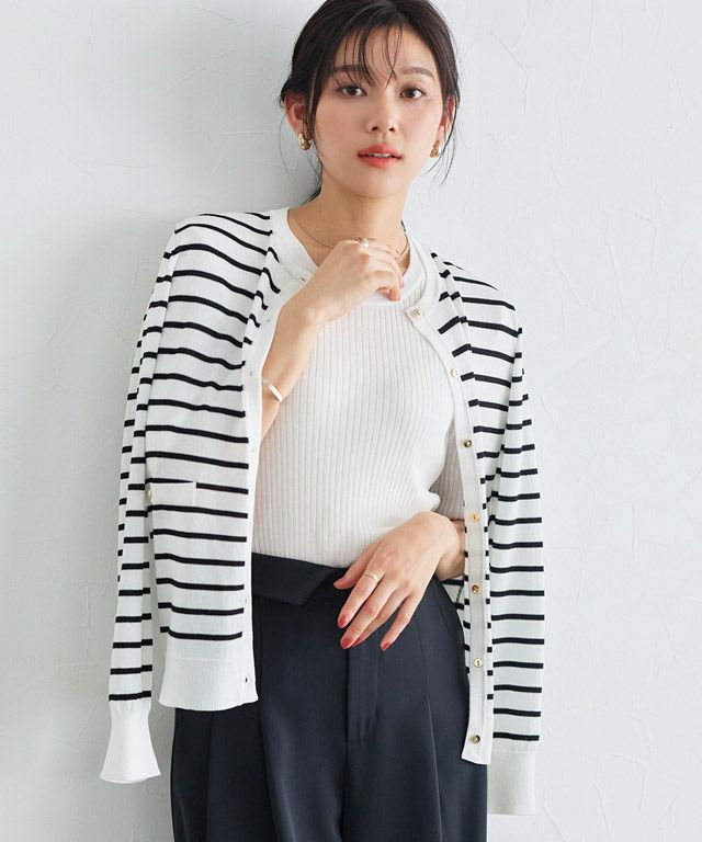 166cm / ボーダー / オフホワイト / M