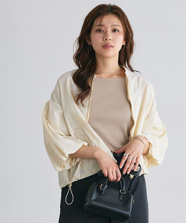 166cm / サンドベージュ / スクエアネック / M