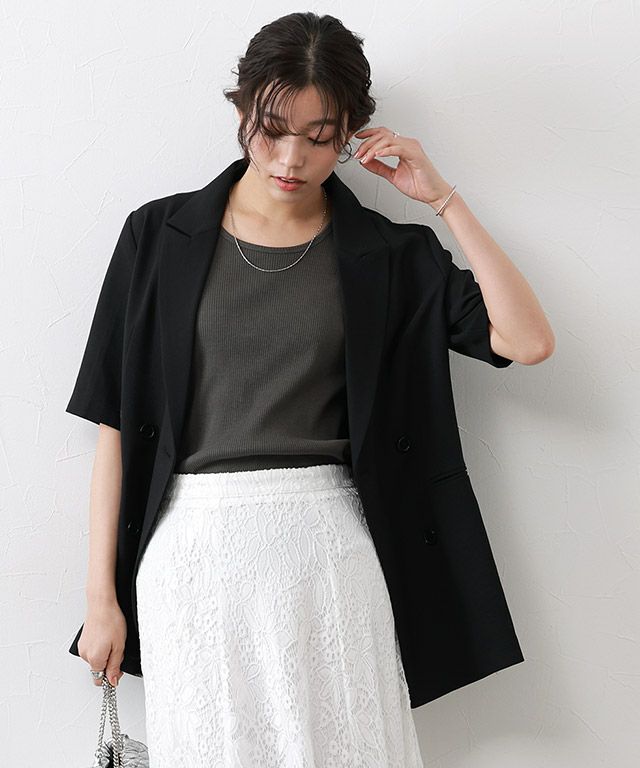 167cm / チャコール / クルーネック / M