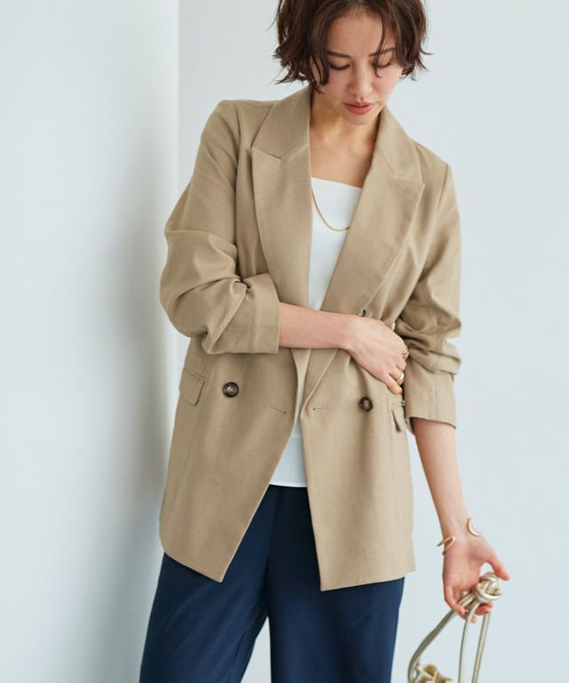 RASW]ダブルブレストリネンジャケット ◇送料無料【KKfashion