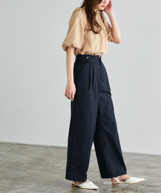 最終値下げ　定価69,300円 ペレック pelleq サイドボタン パンツ サイドカットタックパンツ / Side Cut Tack Bottoms | FICTION