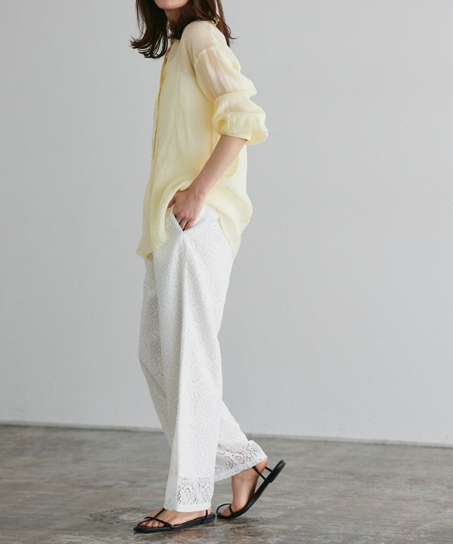 新品　コヒナ　ブラック レースパンツ 新品 コヒナ ブラック レースパンツ ツータックレースイージー