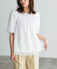 チュールバルーンブラウス