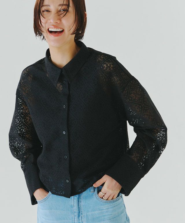 ブラウス シャツ 「RASW」クロップドワイドシャツ レディース STRAWBERRY-FIELDS ブラウス シャツ カラーストライプクロップド