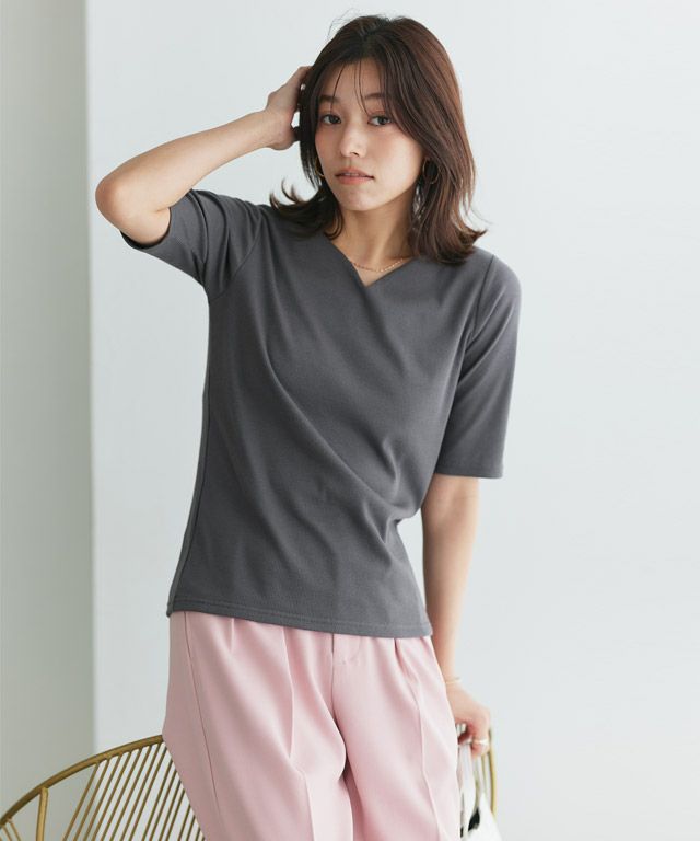 167cm / チャコール / キーネック / M