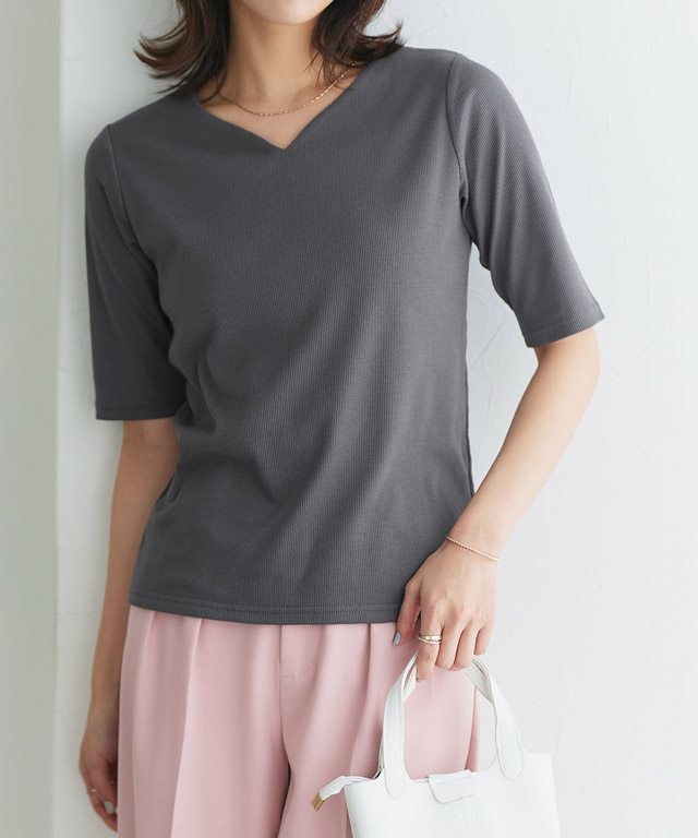 166cm / オフホワイト / キーネック / M