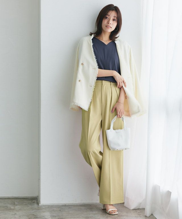 167cm / ネイビー / キーネック / M