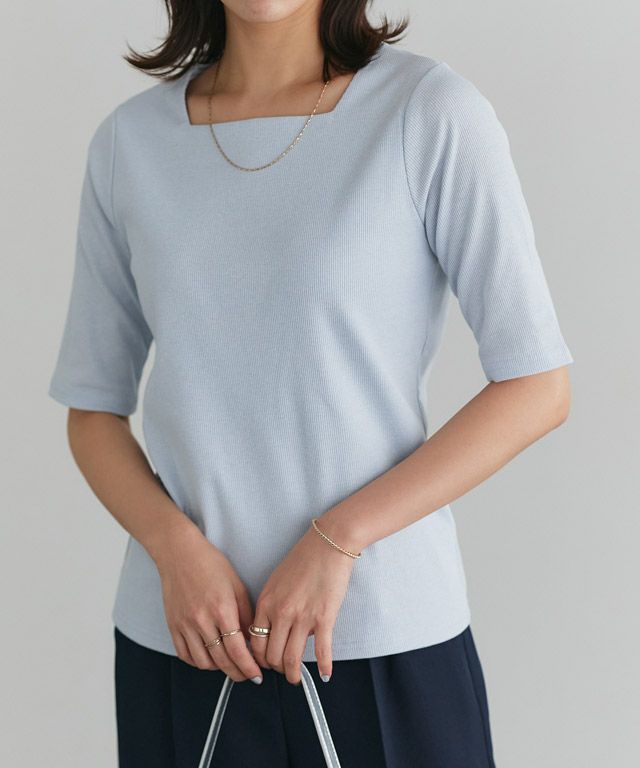 167cm / アイスブルー / スクエアネック / M