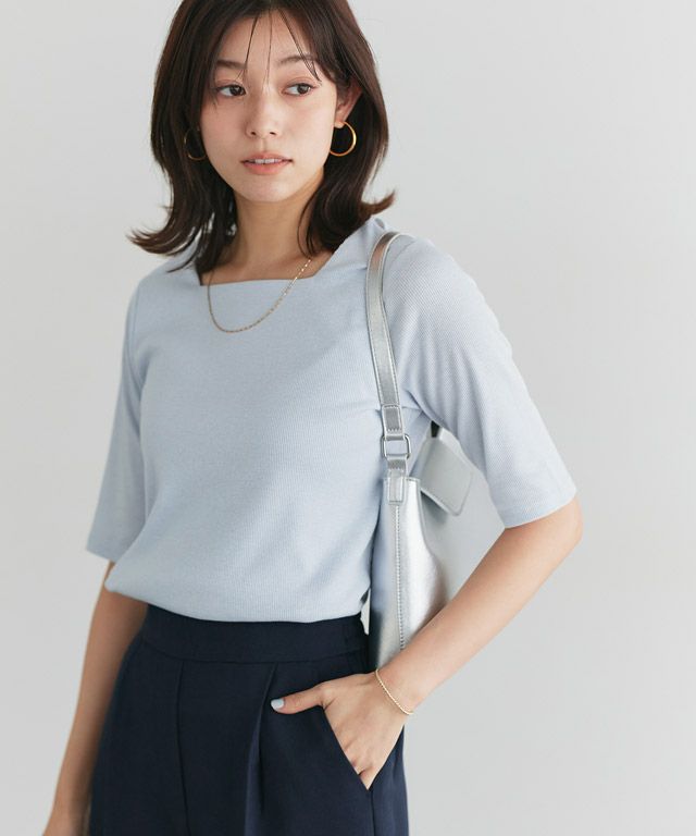 167cm / アイスブルー / スクエアネック / M