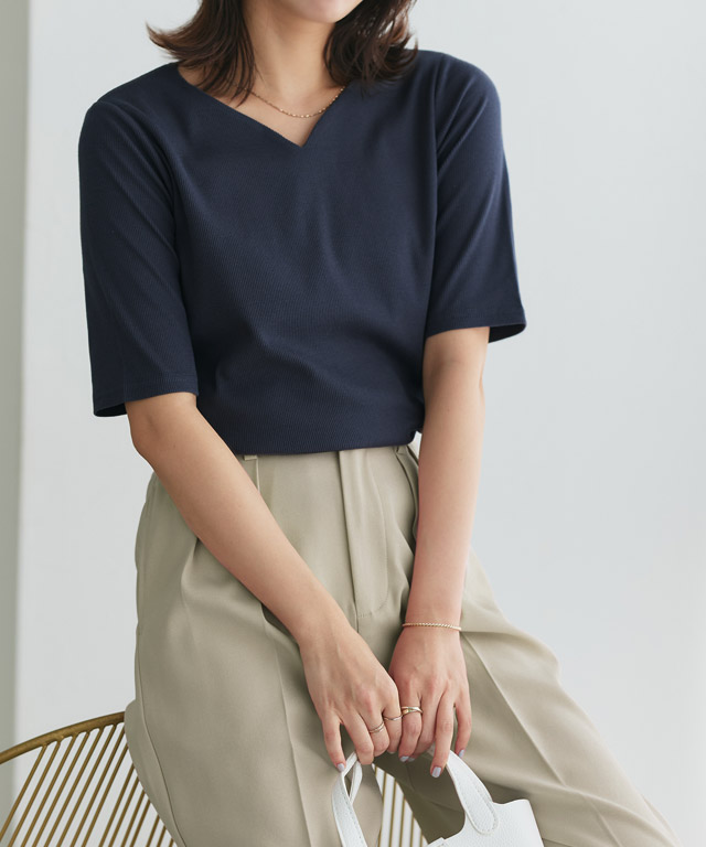 166cm / チャコール / スクエアネック / M