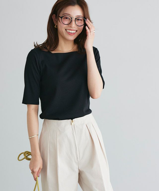 167cm / ブラック / スクエアネック / M