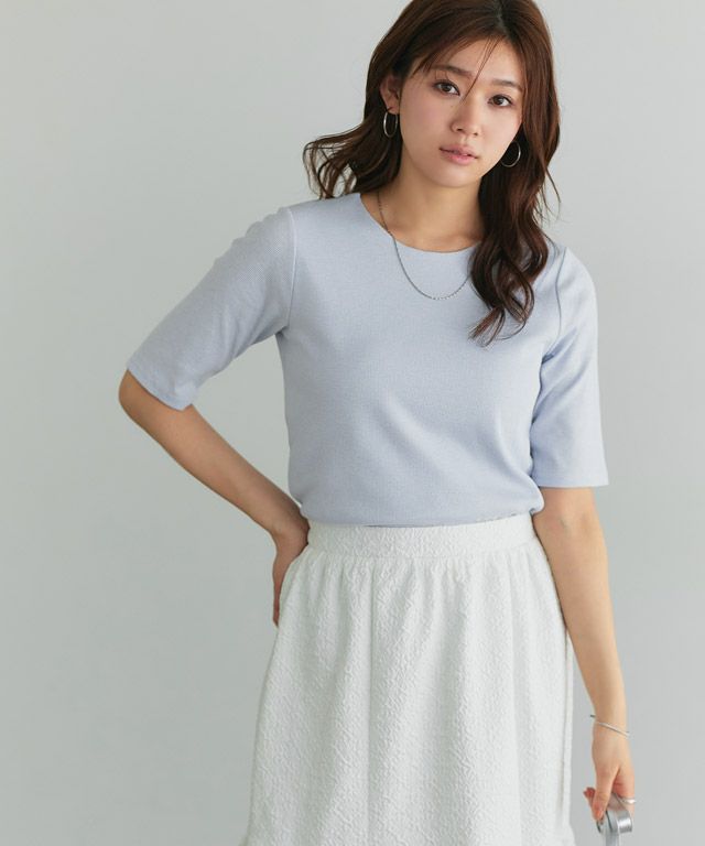 166cm / アイスブルー / クルーネック / M