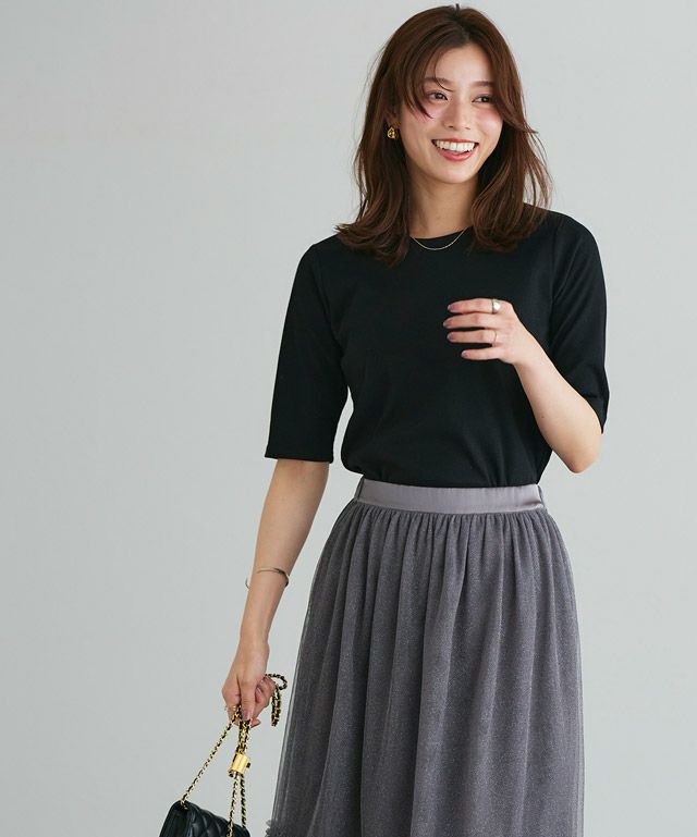 167cm / ブラック / クルーネック / M