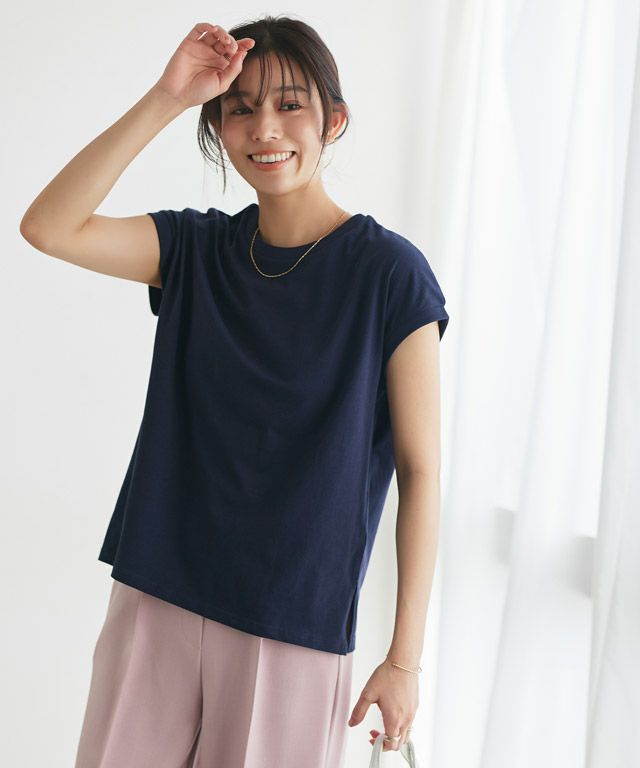 167cm / ネイビー / クルーネック / M