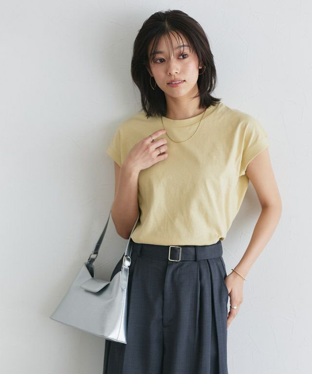 167cm / クリームイエロー / クルーネック / M