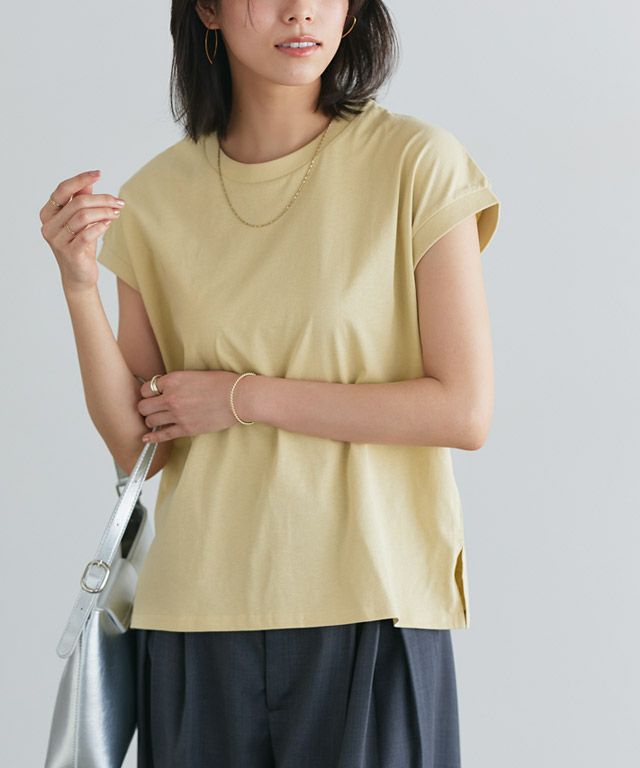 167cm / クリームイエロー / クルーネック / M