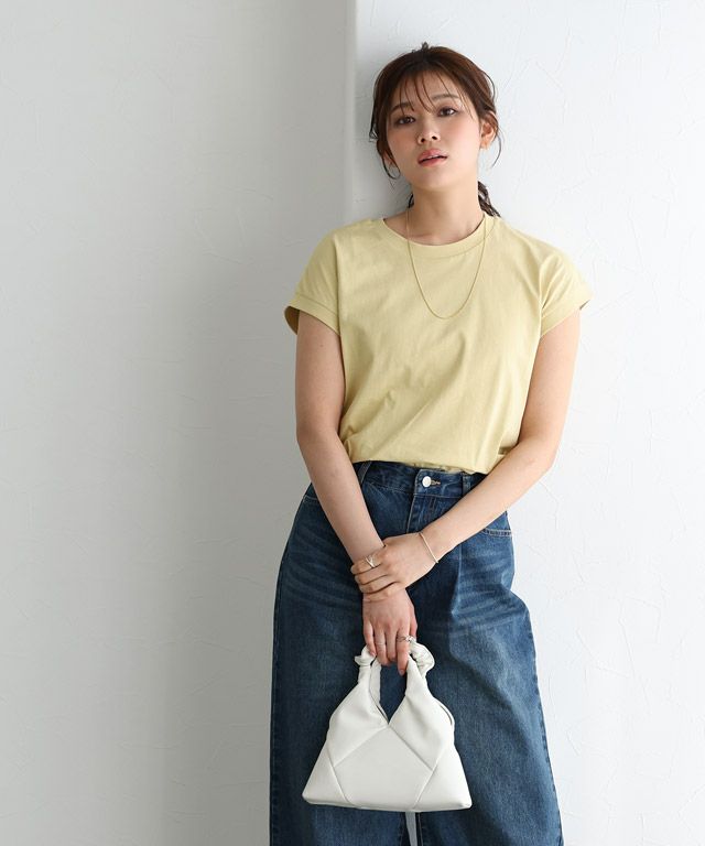 166cm / クリームイエロー / クルーネック / M